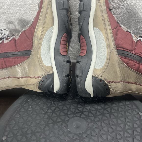 Keen Womens Sz 9 Vail Tan Leather Red Insulated Waterproof Lace-Up Zip Boots - Picture 10 of 12